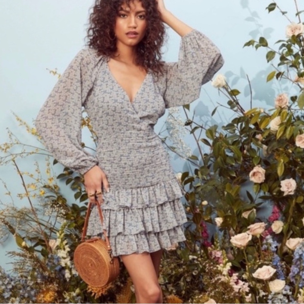 ASTR THE LABEL blue floral dress 🫐🤍